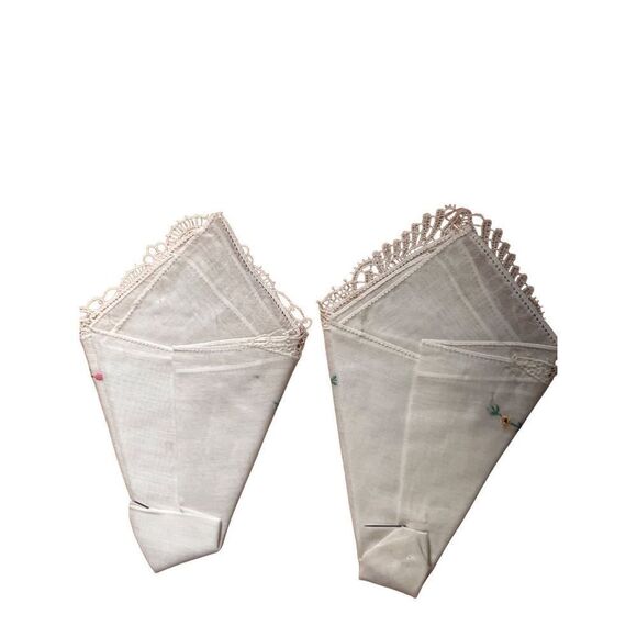 Antique 1919 Set Of 3 Dutch Art Deco Deadstock Handkerchief in Original Box - Picture 13 of 14